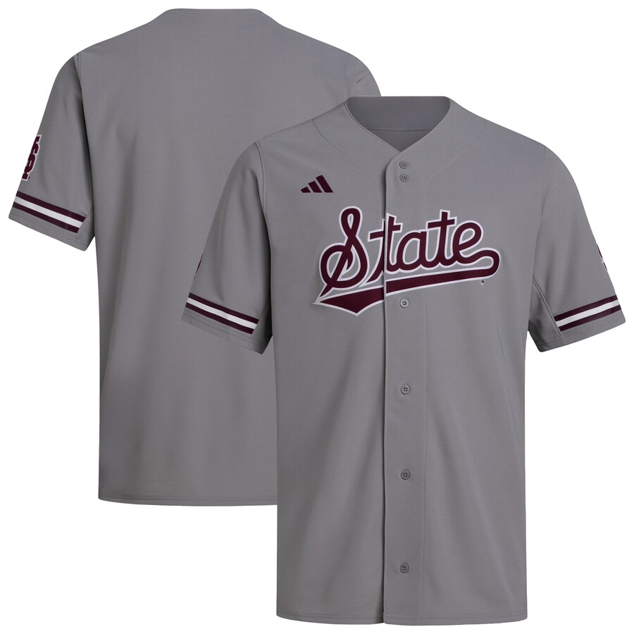 Men's adidas  Gray Mississippi State Bulldogs Replica Baseball Jersey - ujerseystore