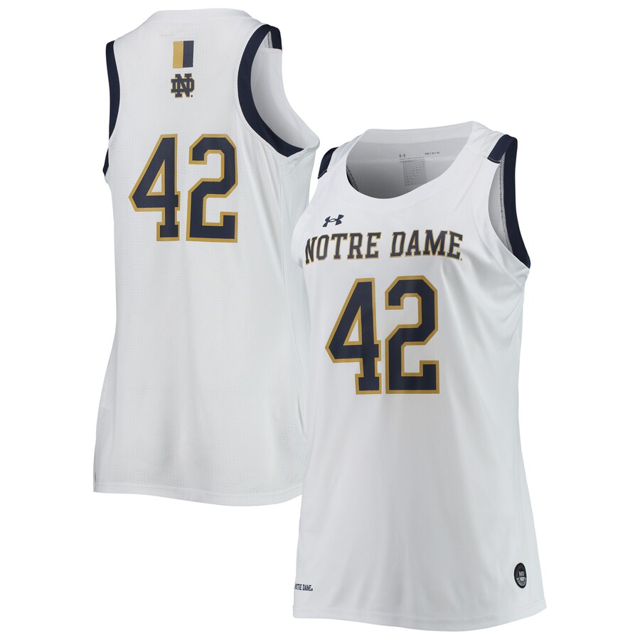 Women's Under Armour White Notre Dame Fighting Irish Replica Swingman Basketball Jersey - ujerseystore