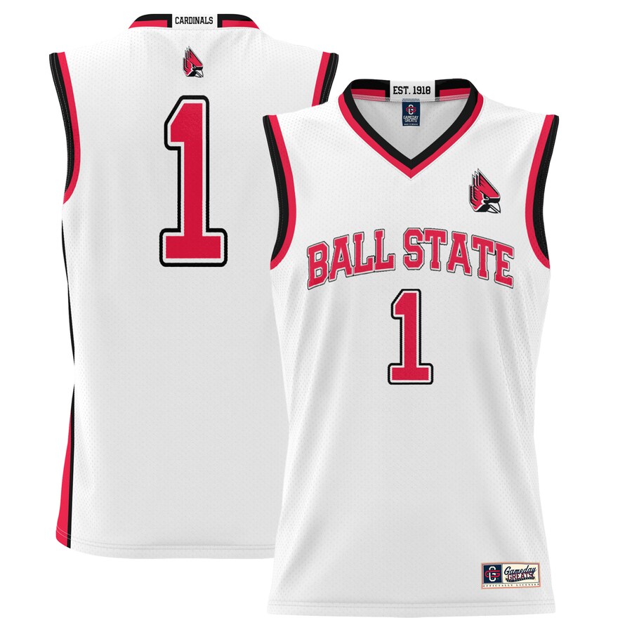 Youth GameDay Greats #1 White Ball State Cardinals Lightweight Basketball Jersey - ujerseystore