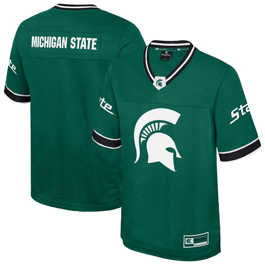 Men's Colosseum  Green Michigan State Spartans Nothing But The Hits Football Jersey - ujerseystore