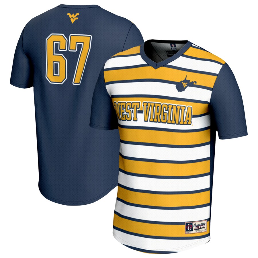 Youth GameDay Greats #67 Navy West Virginia Mountaineers Lightweight Soccer Fashion Jersey - ujerseystore