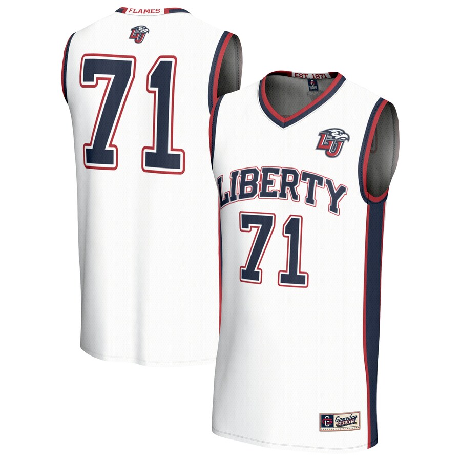 Unisex GameDay Greats #71 White Liberty Flames Lightweight Basketball Fashion Jersey - ujerseystore