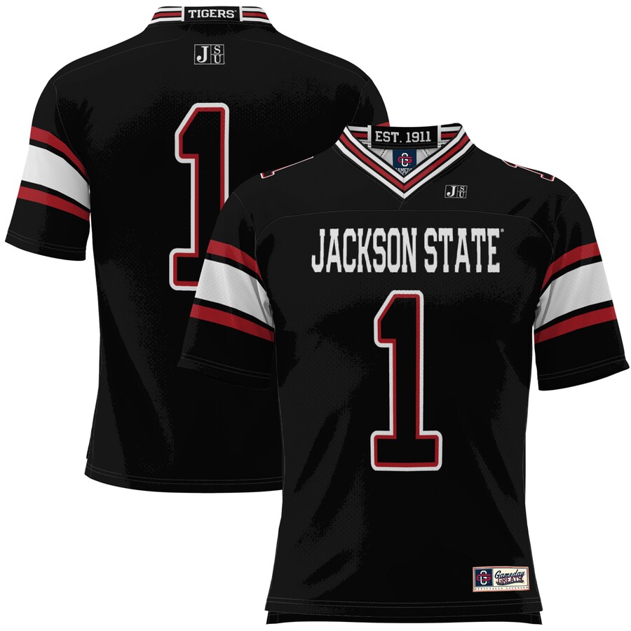 Youth GameDay Greats #1 Black Jackson State Tigers Football Jersey - ujerseystore