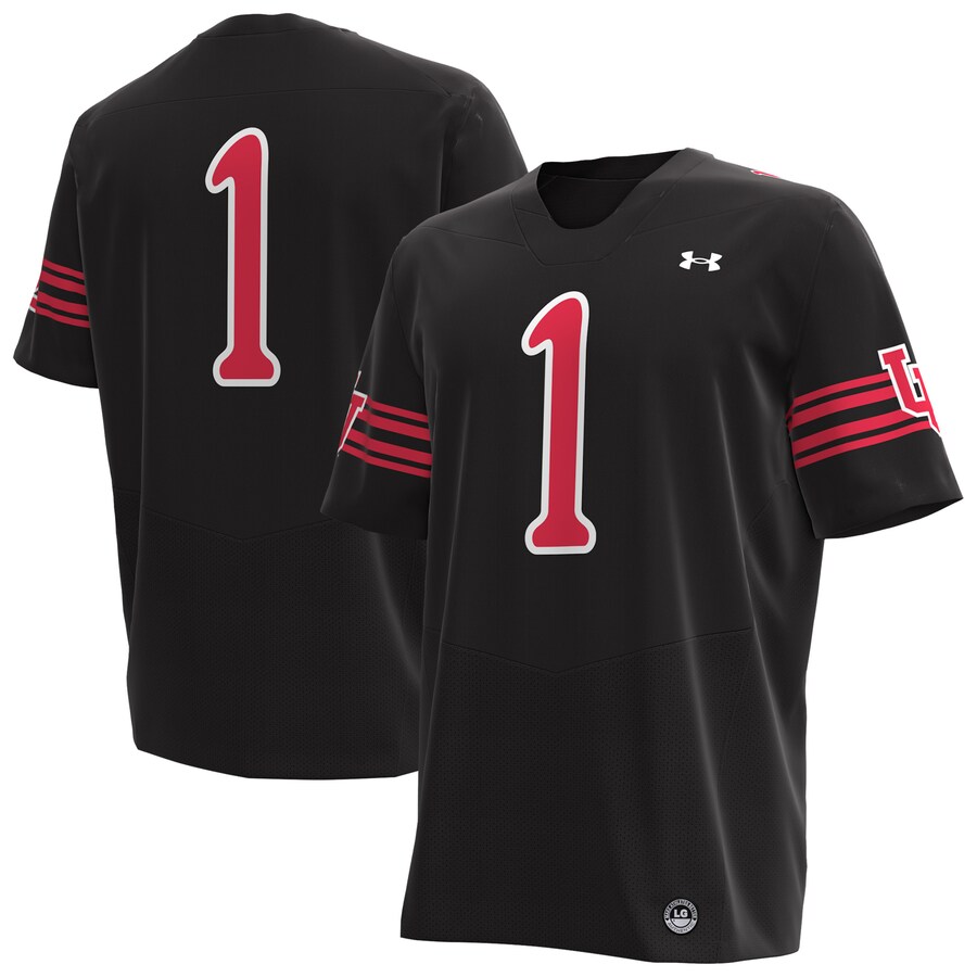 Men's Under Armour #1 Black Utah Utes Replica Football Jersey - ujerseystore