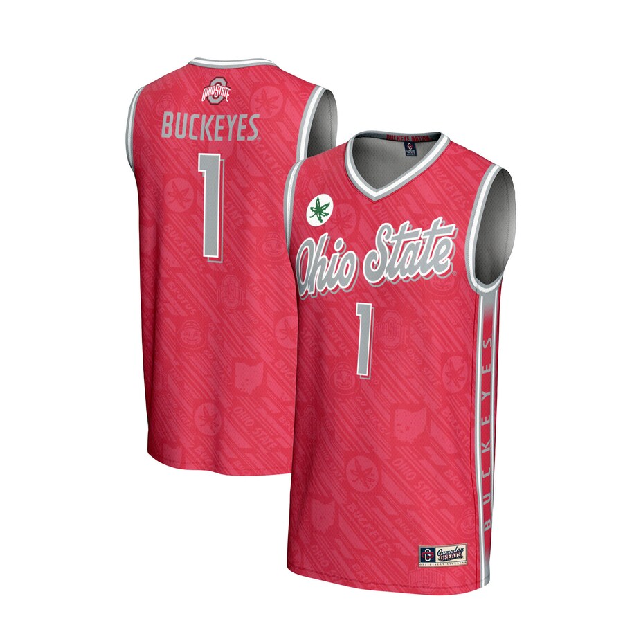 Unisex GameDay Greats #1 Scarlet Ohio State Buckeyes Lightweight Highlight Print Basketball Jersey - ujerseystore