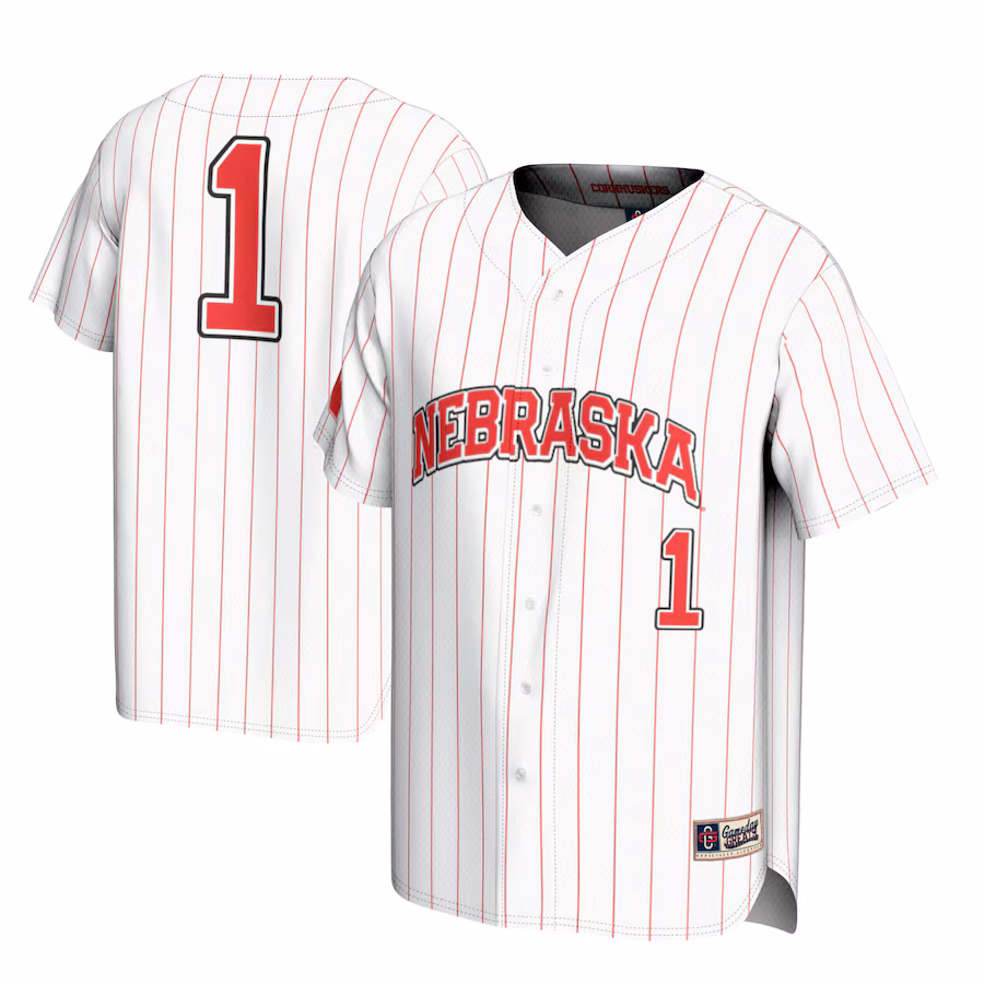 Men's GameDay Greats #1 White Nebraska Huskers Lightweight Baseball Jersey - ujerseystore