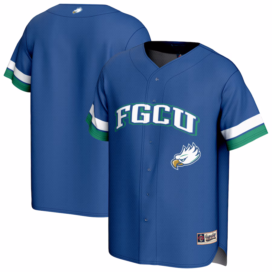 Men's GameDay Greats Blue Florida Gulf Coast Eagles Baseball Jersey - ujerseystore