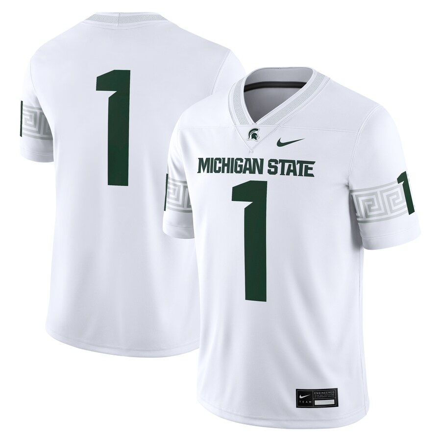 Men's Nike #1 White Michigan State Spartans Game Jersey - ujerseystore