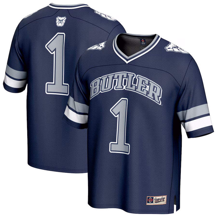 GameDay Greats #1 Navy Butler Bulldogs Lightweight Collegiate Football Fashion Jersey - ujerseystore