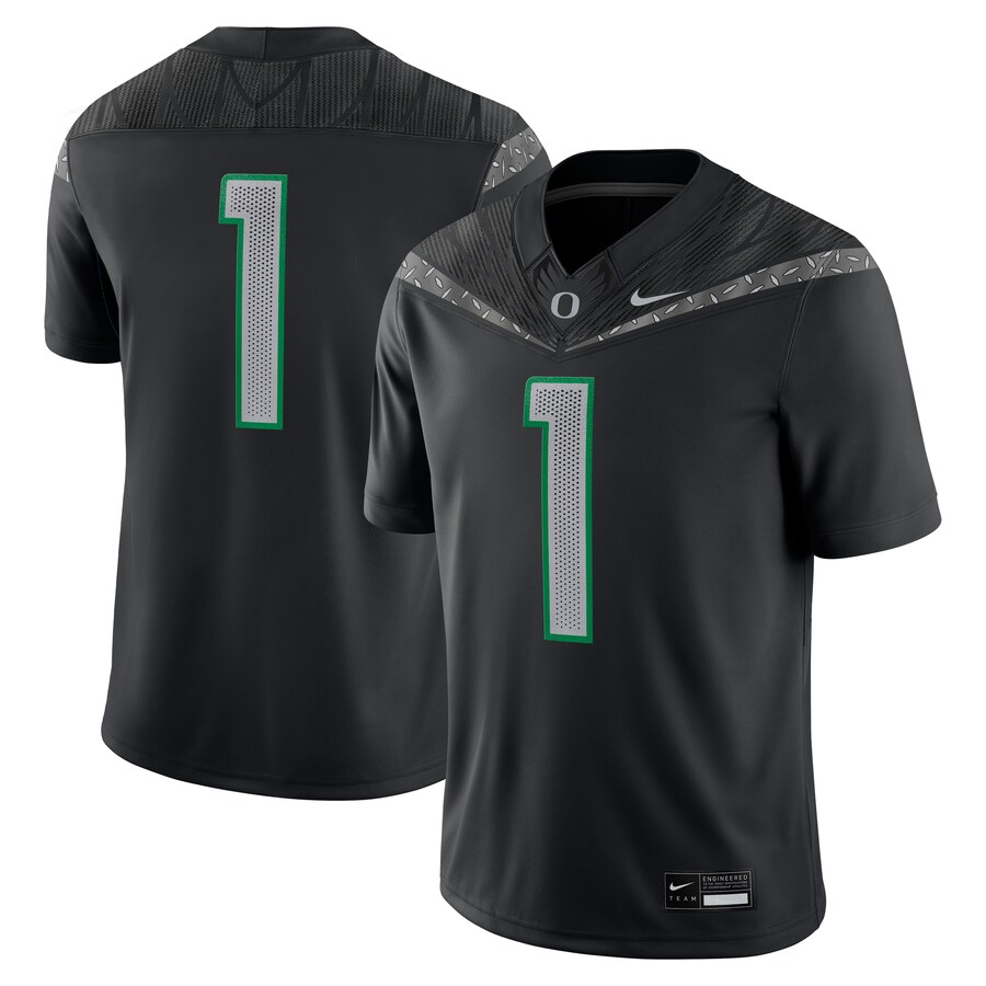 Men's Nike #1 Black Oregon Ducks Game Jersey - ujerseystore