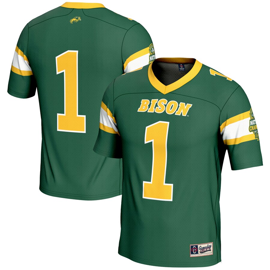 Youth GameDay Greats #1 Green NDSU Bison 2024 NCAA FCS Football National Champions Lightweight Fashion Jersey - ujerseystore