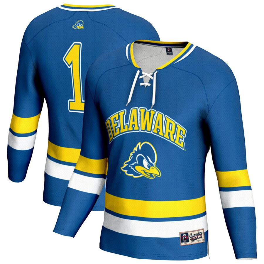 Youth GameDay Greats Royal Delaware Fightin' Blue Hens Lightweight Fashion Men's Hockey Jersey - ujerseystore