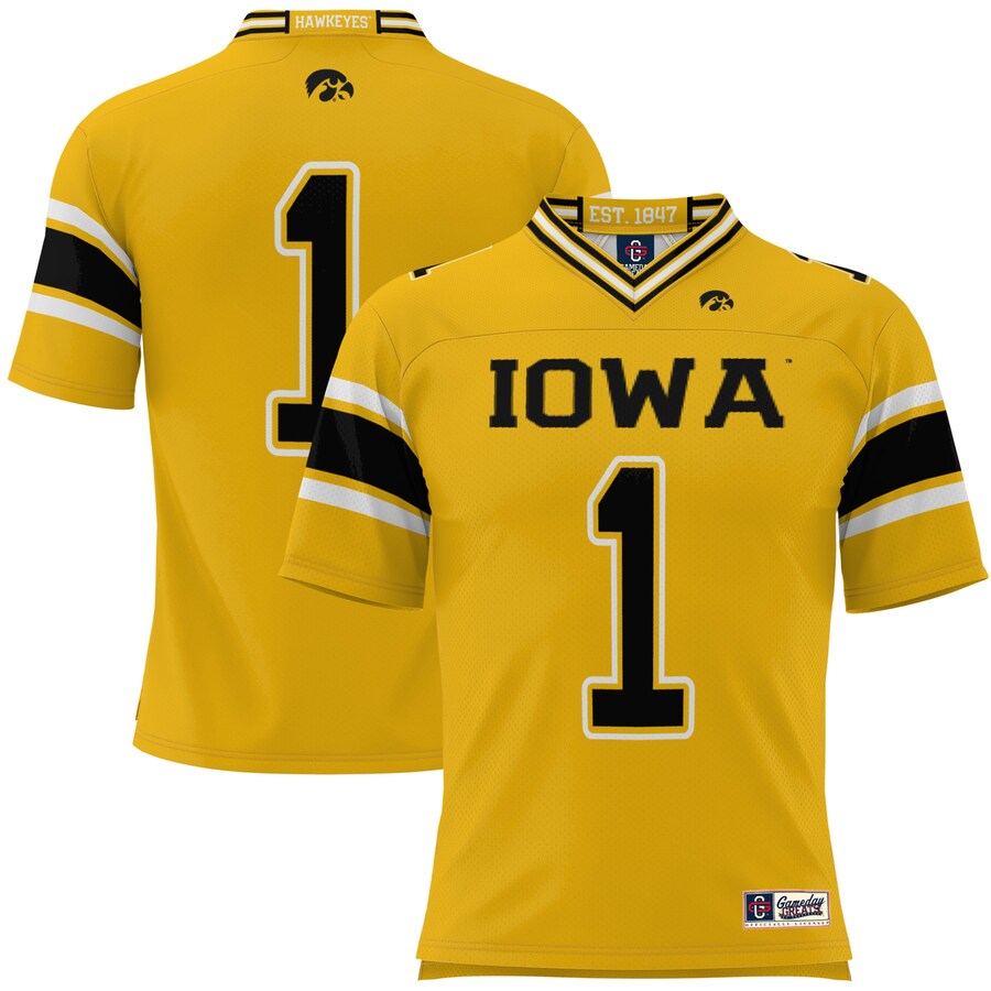 Youth GameDay Greats #1 Gold Iowa Hawkeyes Football Jersey - ujerseystore