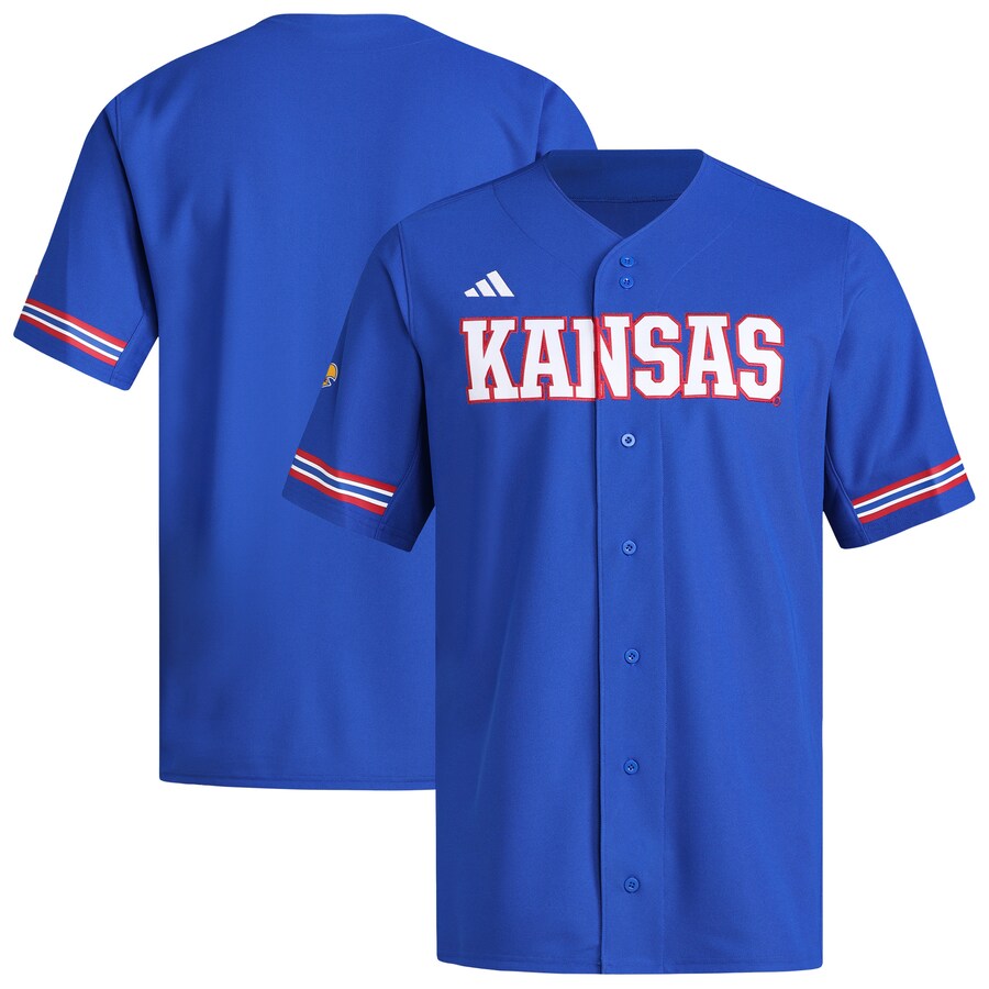 Men's adidas  Royal Kansas Jayhawks Replica Baseball Jersey - ujerseystore