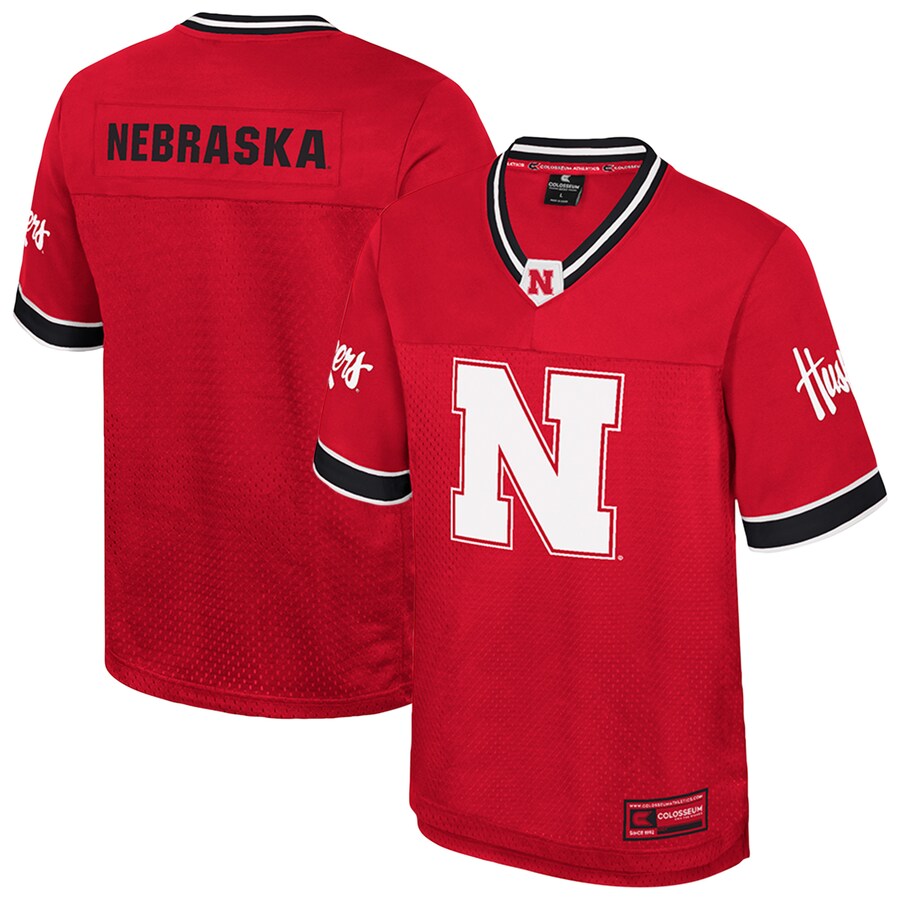 Men's Colosseum  Red Nebraska Huskers Nothing But The Hits Football Jersey - ujerseystore