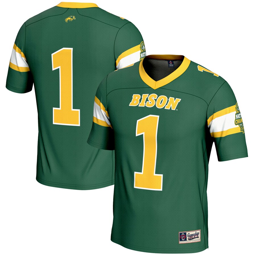 Unisex GameDay Greats #1 Green NDSU Bison 2024 NCAA FCS Football National Champions Lightweight Fashion Jersey - ujerseystore