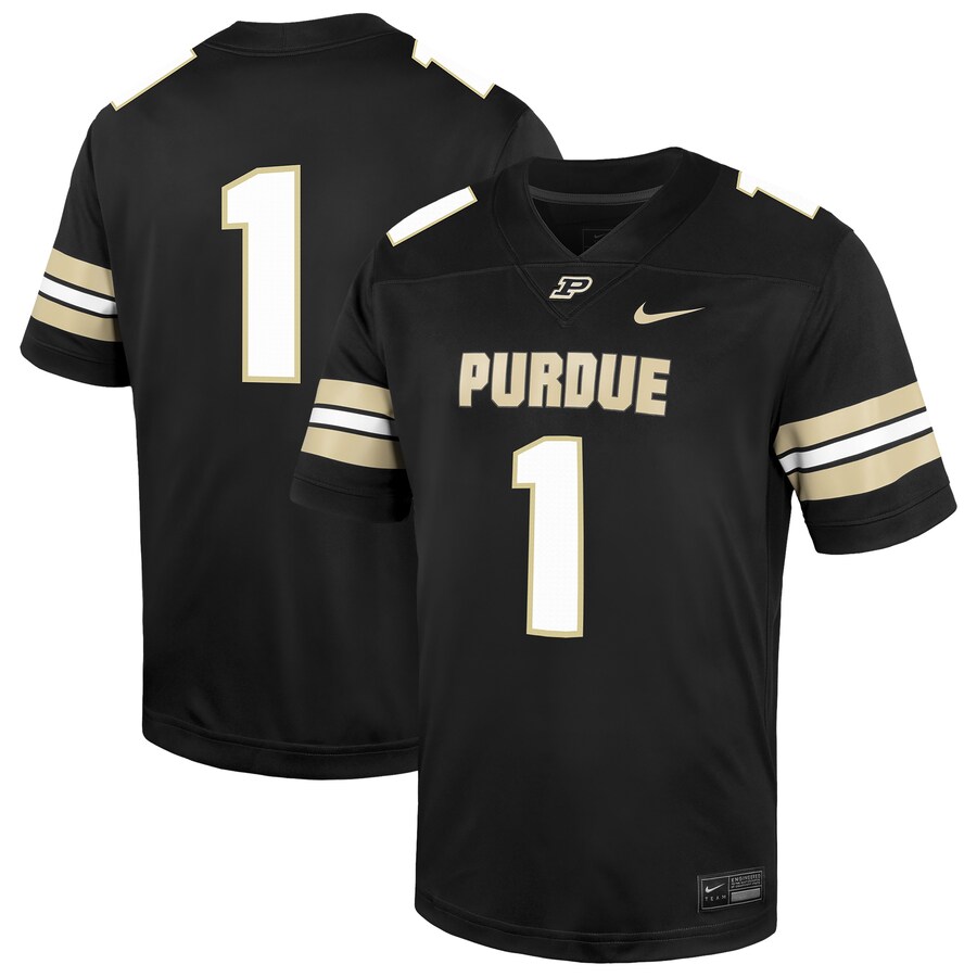 Men's Nike #1 Black Purdue Boilermakers Untouchable Replica Game Jersey - ujerseystore