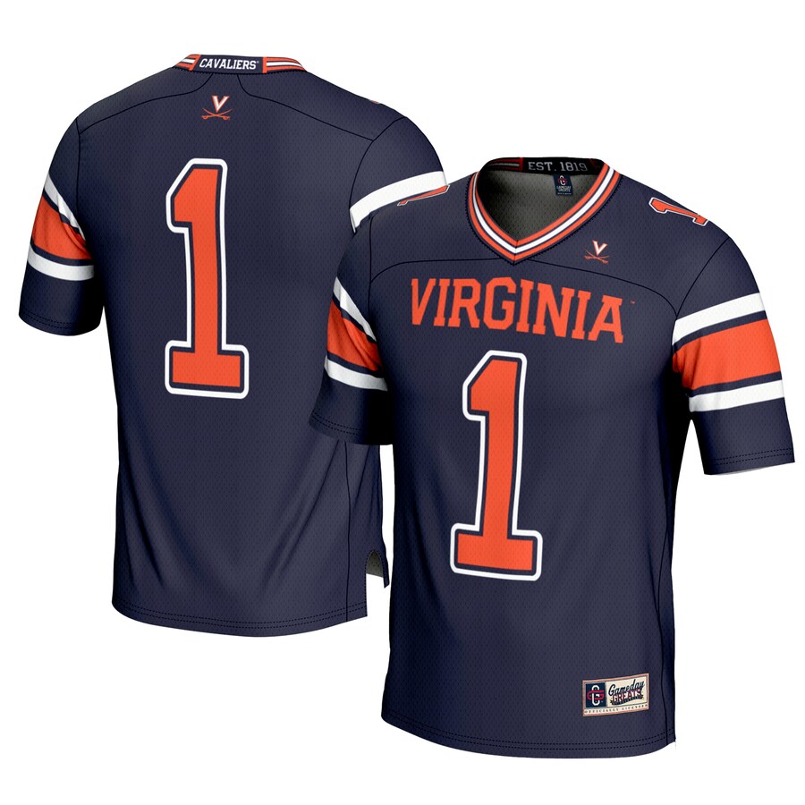 Youth GameDay Greats #1 Navy Virginia Cavaliers Football Jersey - ujerseystore