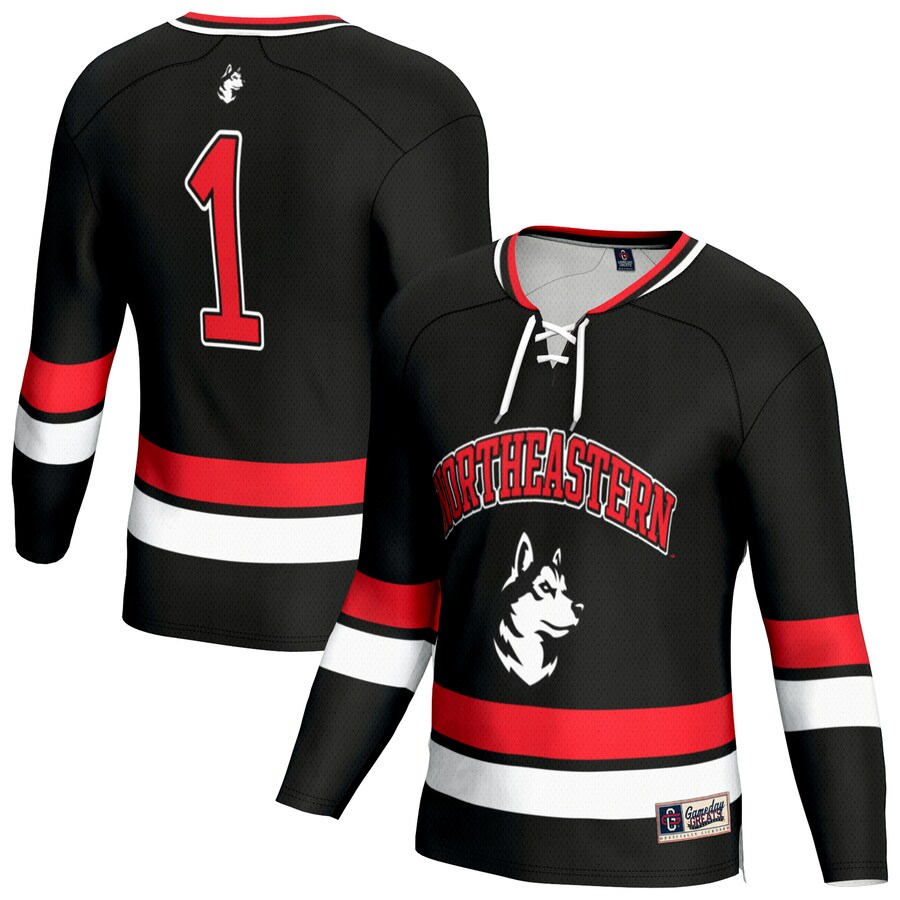 Youth GameDay Greats  Black Northeastern Huskies Lightweight Men's Hockey Team Fashion Jersey - ujerseystore