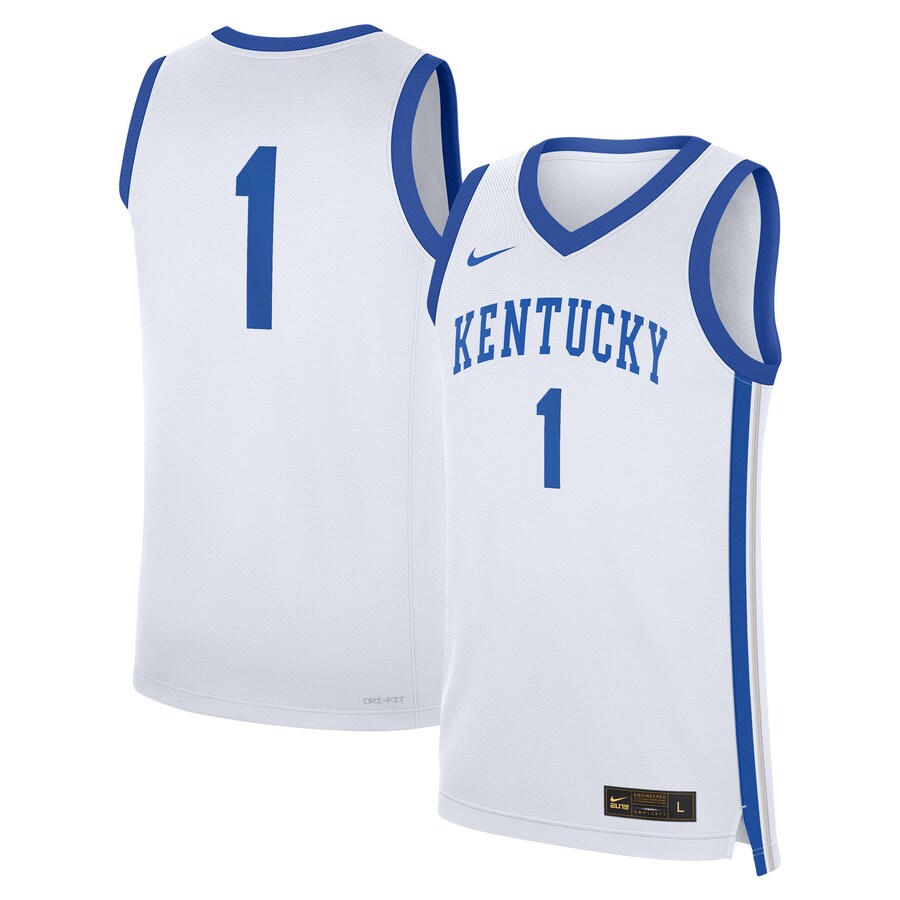 Men's Nike #1 White Kentucky Wildcats Home Replica Jersey - ujerseystore