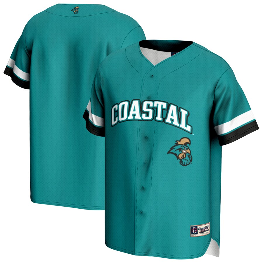 Men's GameDay Greats Teal Coastal Carolina Chanticleers Baseball Jersey - ujerseystore