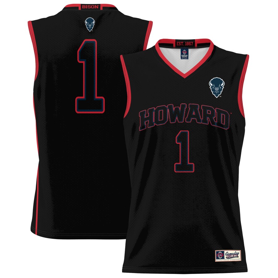 Youth GameDay Greats #1 Black Howard Bison Lightweight Basketball Jersey - ujerseystore