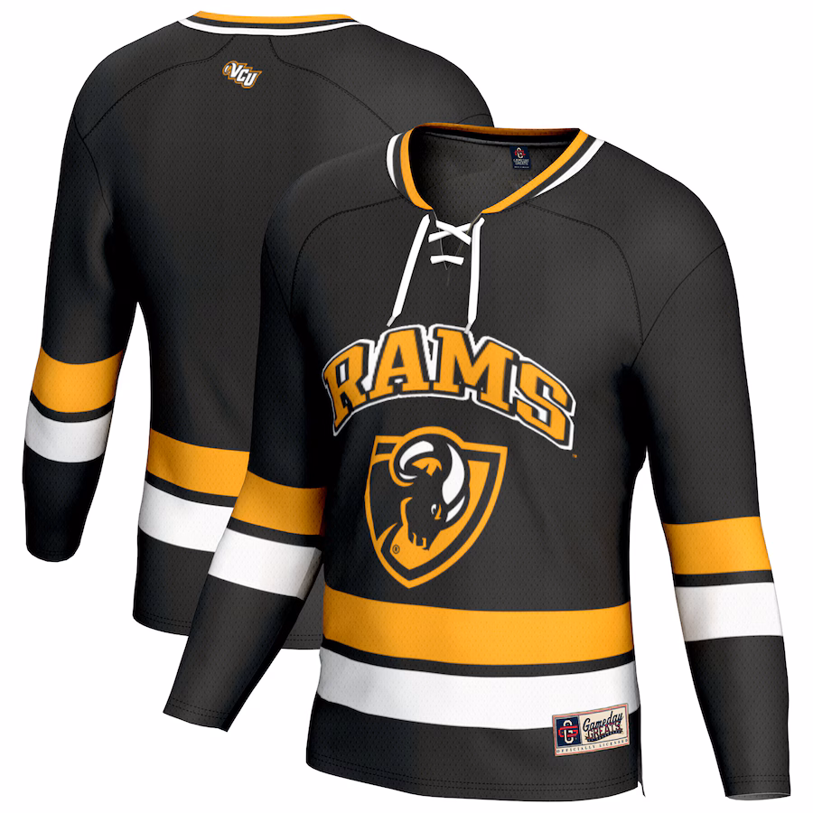 Men's GameDay Greats Black VCU Rams Spirit Hockey Jersey - ujerseystore