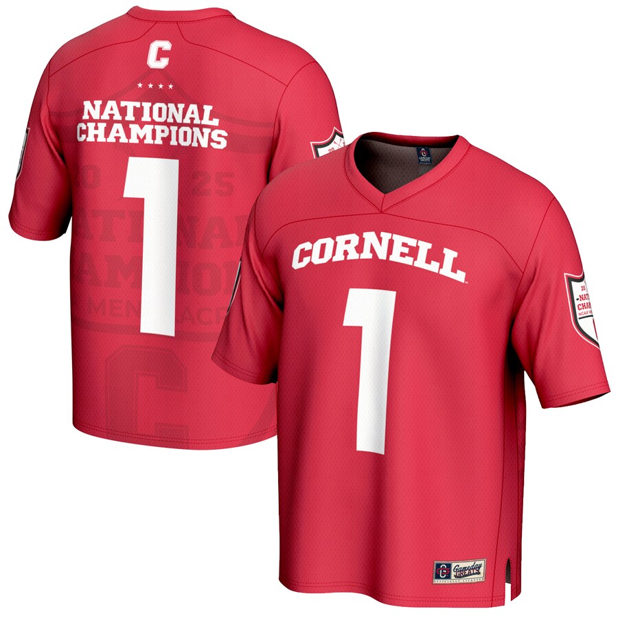 Youth GameDay Greats #1 Red Cornell Big Red 2025 NCAA Men's Lacrosse National Champions Lightweight Fashion Jersey - ujerseystore