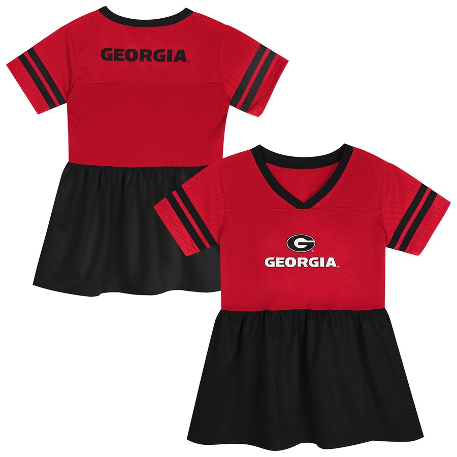 Girls Preschool Outerstuff Red/Black Georgia Bulldogs Stadium Lights Fashion Jersey Dress - ujerseystore