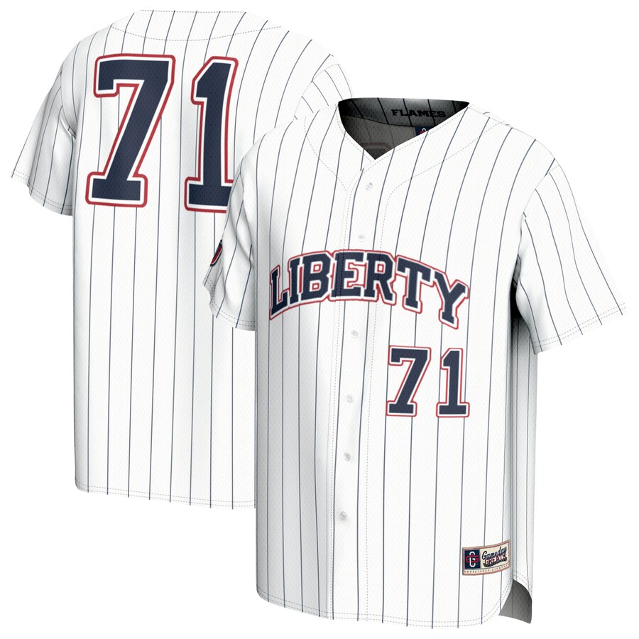 Youth GameDay Greats #71 White Liberty Flames Lightweight Collegiate Baseball Fashion Jersey - ujerseystore