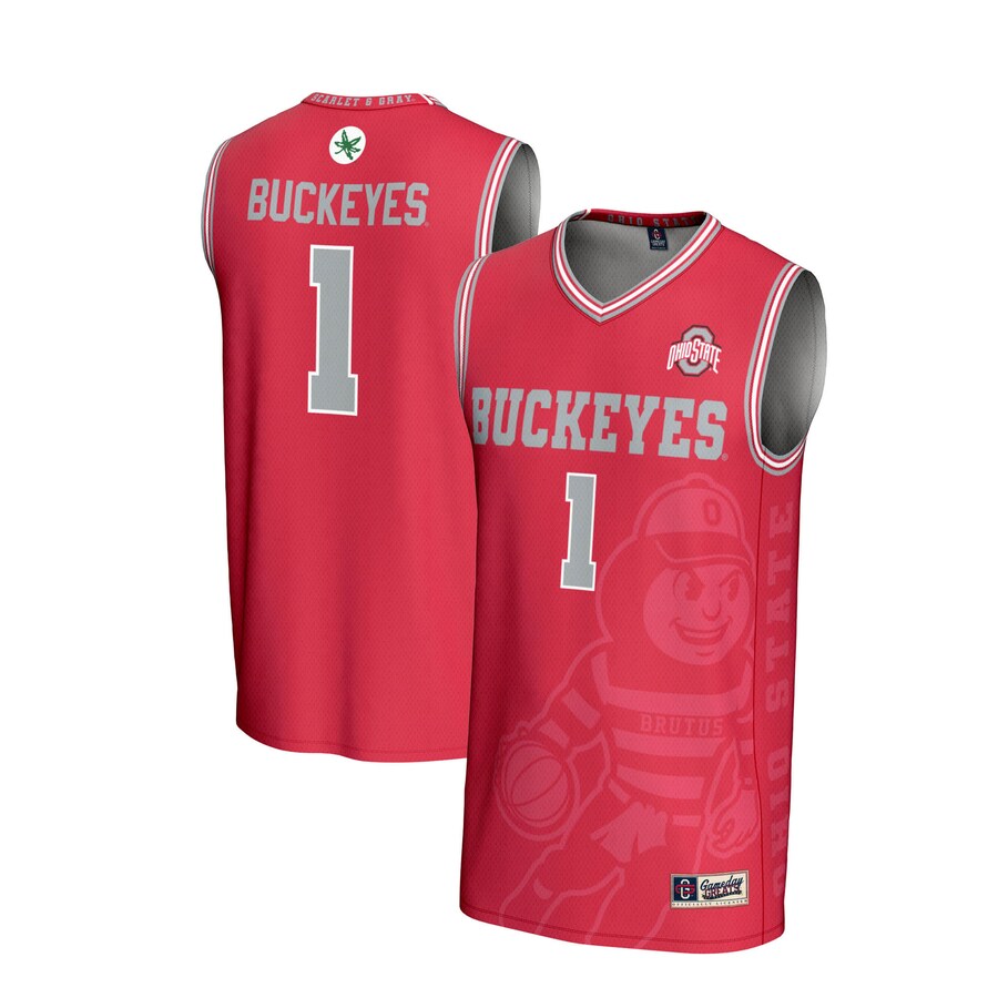 Youth GameDay Greats #1 Scarlet Ohio State Buckeyes Lightweight Icon Print Basketball Jersey - ujerseystore