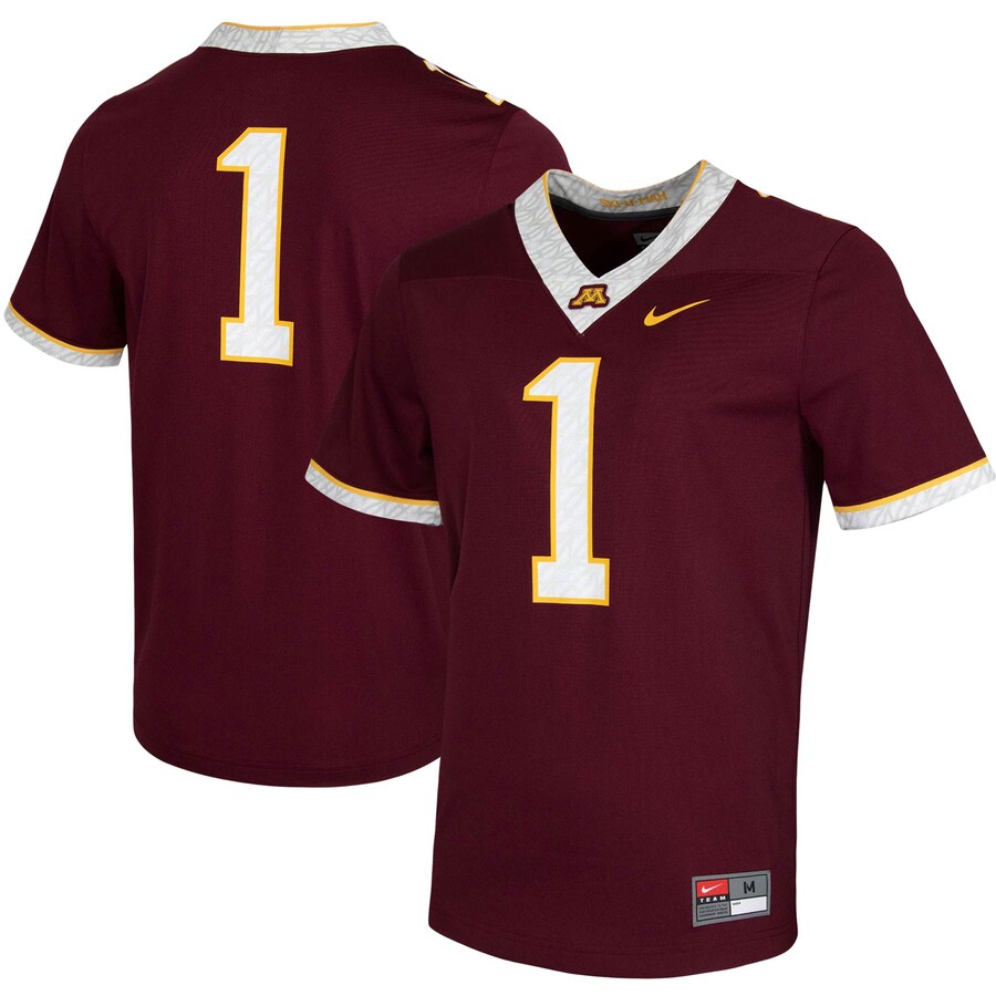 Men's Nike #1 Maroon Minnesota Golden Gophers Untouchable Game Jersey - ujerseystore