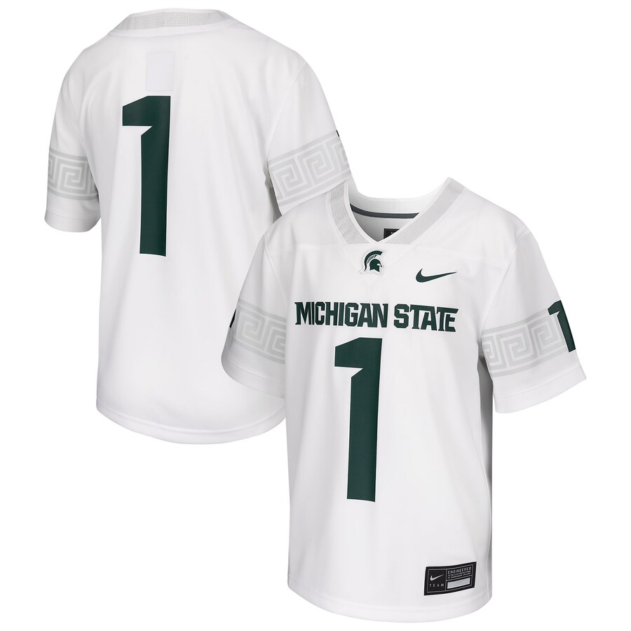 Youth Nike # White Michigan State Spartans Football Game Jersey - ujerseystore