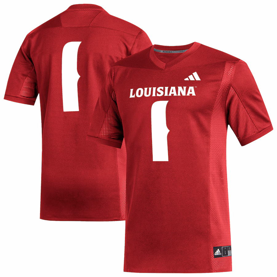Men's adidas #1 Cardinal Louisiana Ragin' Cajuns Replica Football Jersey - ujerseystore