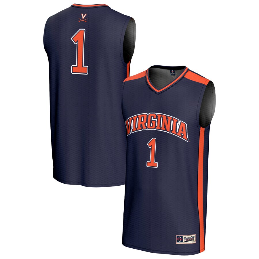 Unisex GameDay Greats #1 Navy Virginia Cavaliers Lightweight Basketball Fashion Jersey - ujerseystore