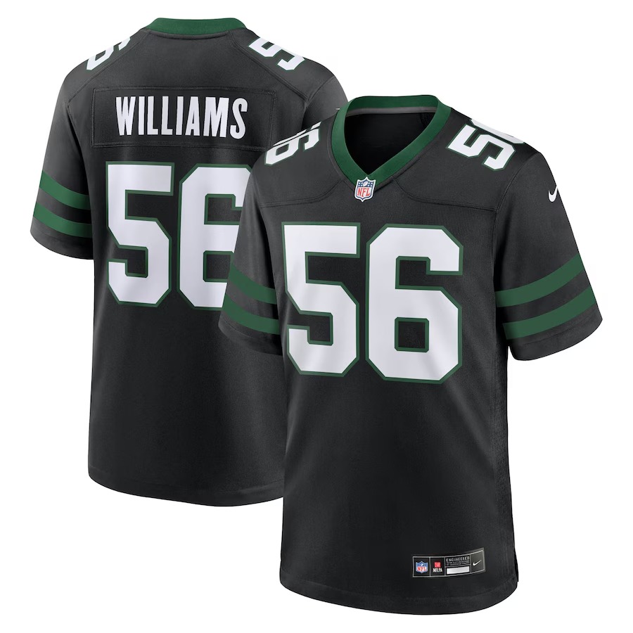 Men's New York Jets Quincy Williams Nike Legacy Black Alternate Game Jersey - ujerseystore