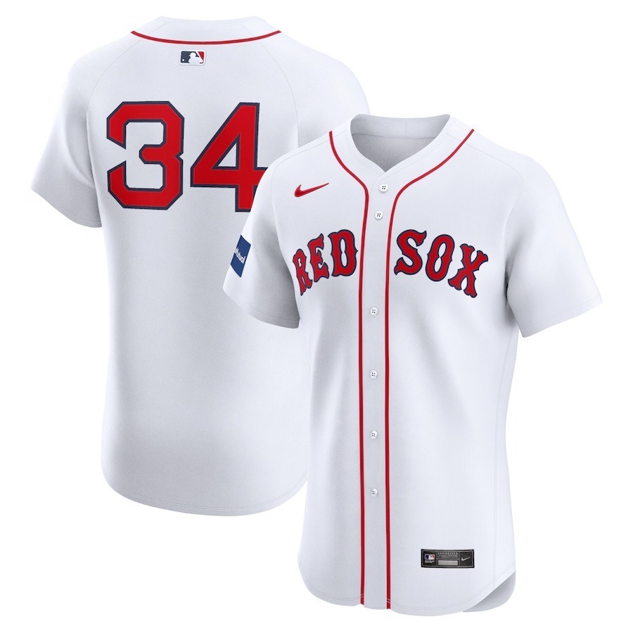 Men's Boston Red Sox David Ortiz Nike White Home Elite Sponsor Patch Player Jersey - ujerseystore