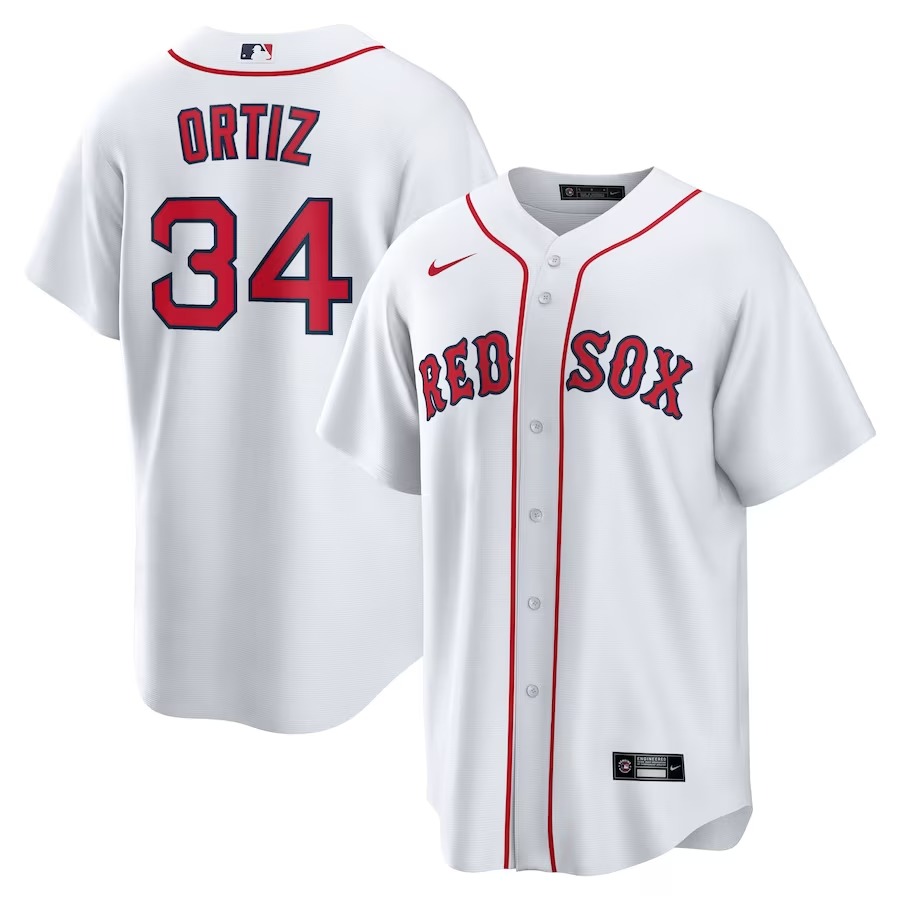 Men's Boston Red Sox David Ortiz Nike White Home Replica Player Jersey - ujerseystore
