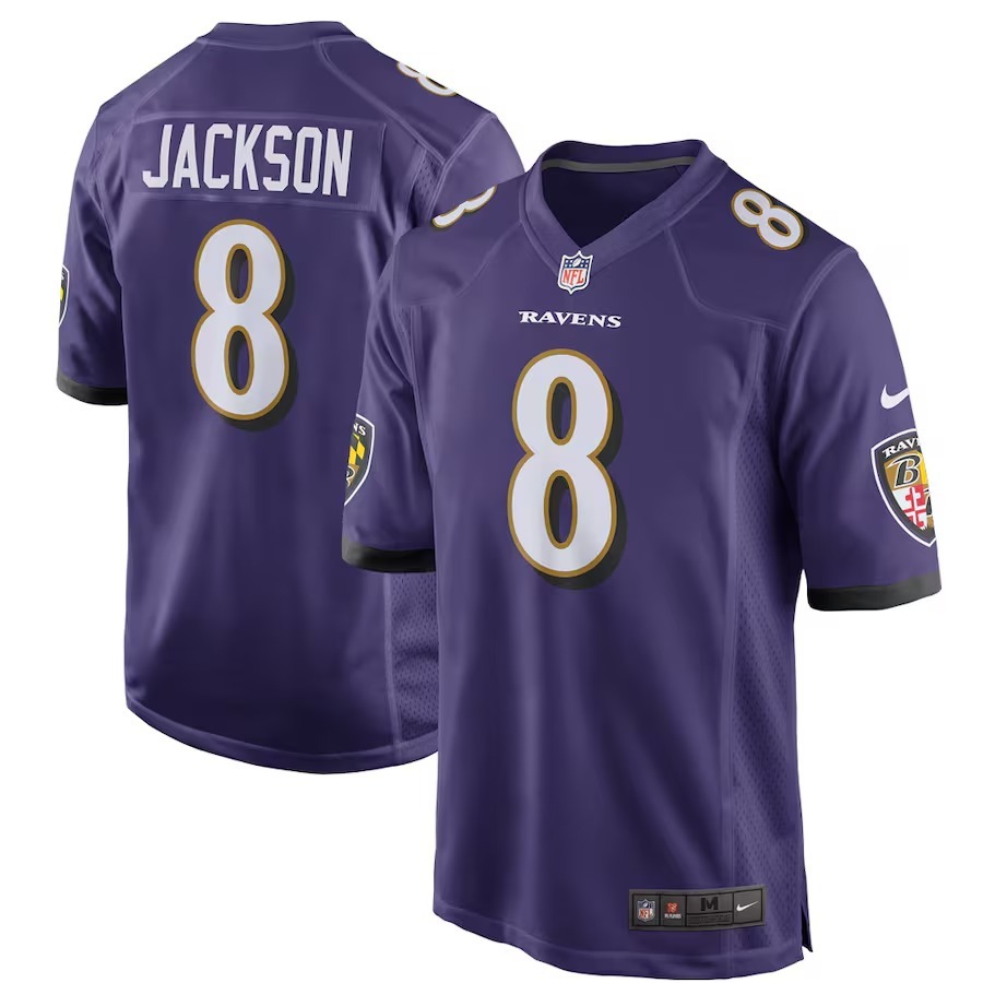 Men's Baltimore Ravens Lamar Jackson Nike Purple Game Player Jersey - ujerseystore