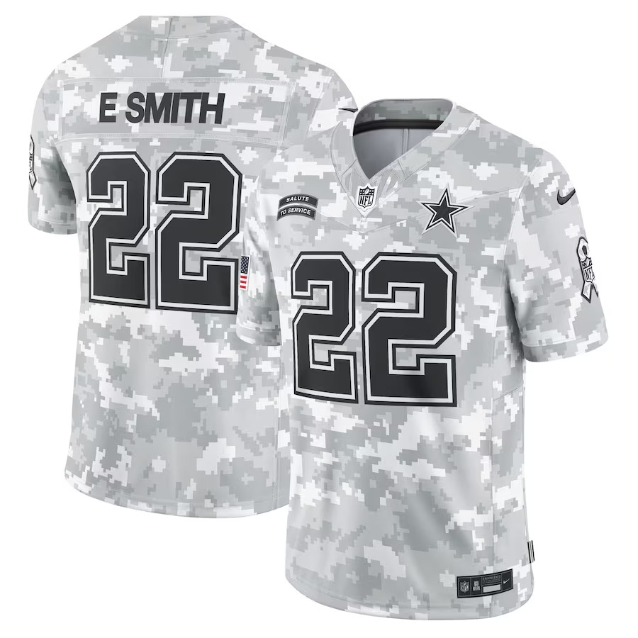 Men's Dallas Cowboys Emmitt Smith Nike Arctic Camo 2024 Salute to Service Retired Player Limited Jersey - ujerseystore