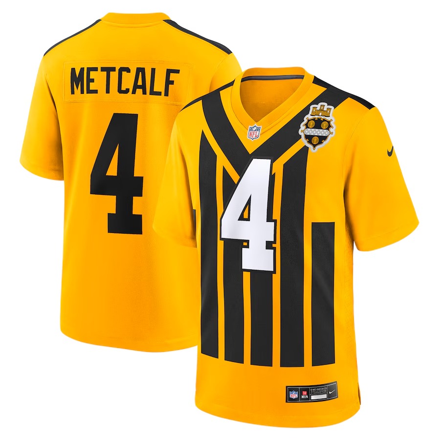 Men's Pittsburgh Steelers DK Metcalf Nike Gold Alternate 1933 Throwback Game Jersey - ujerseystore