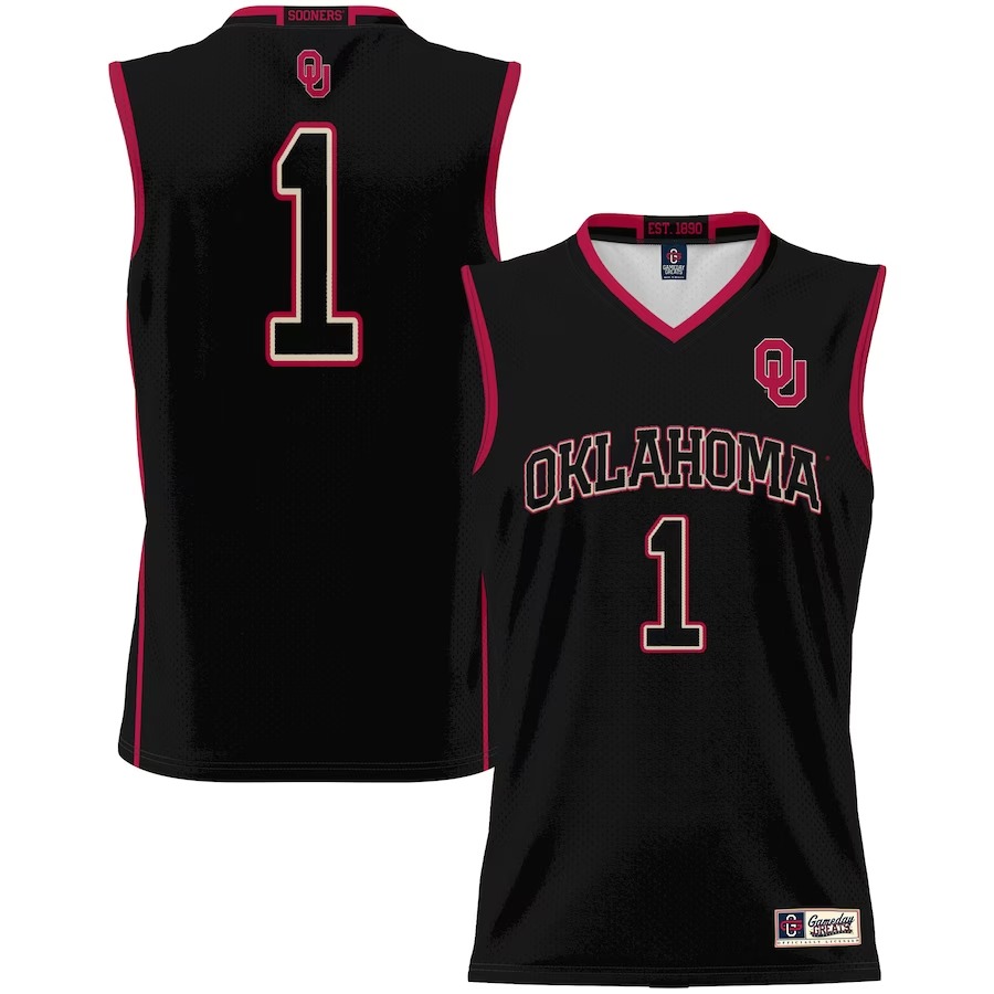 #1 Oklahoma Sooners GameDay Greats Unisex Lightweight Basketball Jersey - Black - ujerseystore
