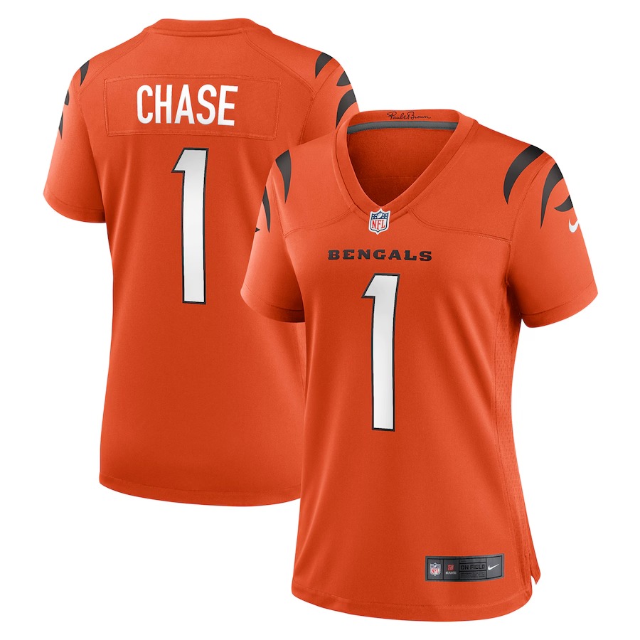Women's Cincinnati Bengals Ja'Marr Chase Nike Orange Game Jersey - ujerseystore
