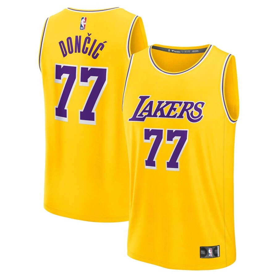 Men's Los Angeles Lakers Luka Dončić Fanatics Gold Fast Break Replica Player Jersey - Icon Edition - ujerseystore