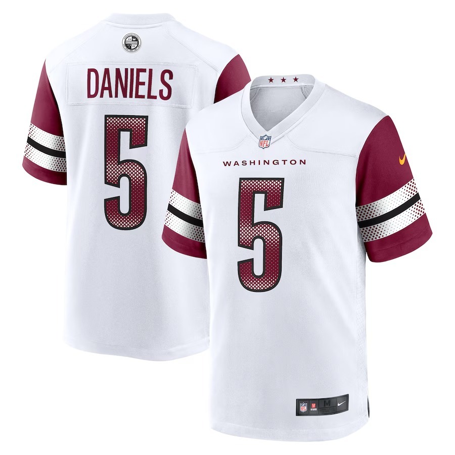Men's Washington Commanders Jayden Daniels Nike White Player Game Jersey - ujerseystore