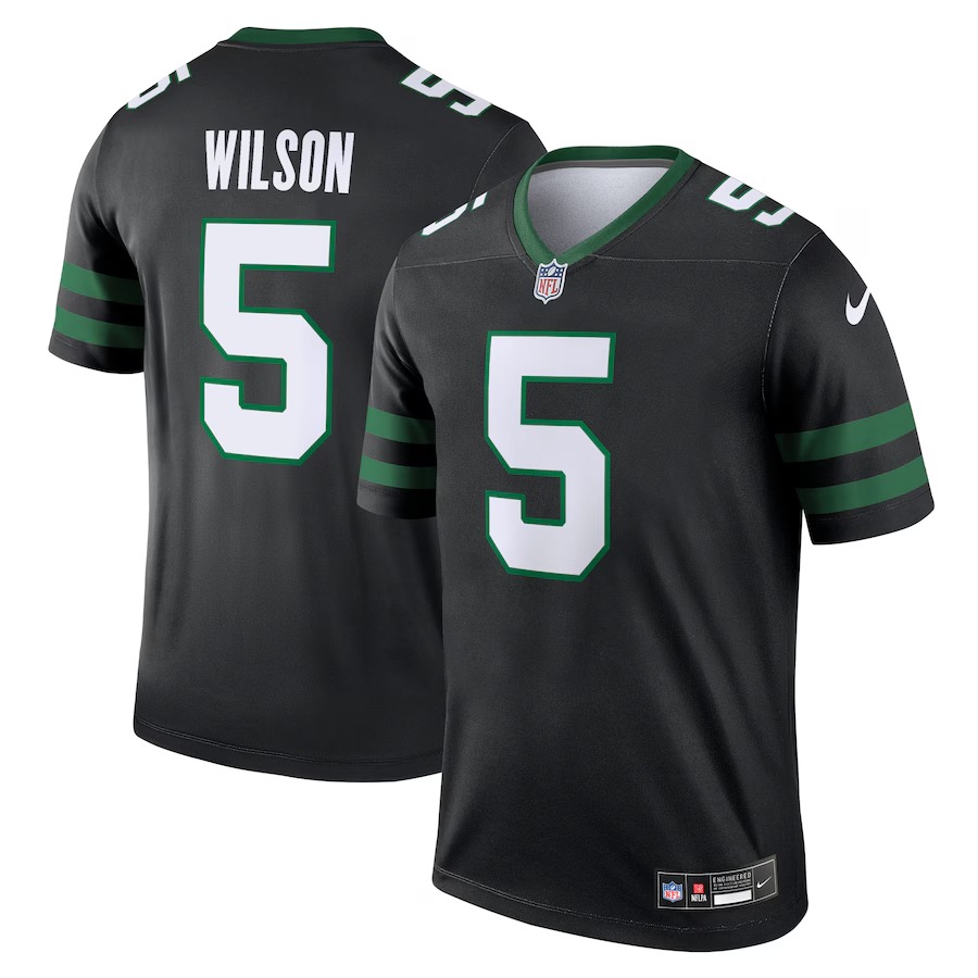 Men's New York Jets Garrett Wilson Nike Black Legend Player Performance Top - ujerseystore
