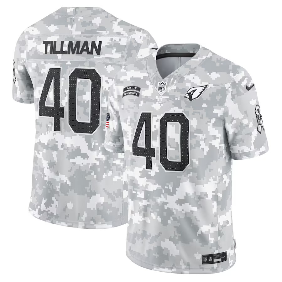 Men's Arizona Cardinals Pat Tillman Nike Arctic Camo 2024 Salute to Service Retired Player Limited Jersey - ujerseystore