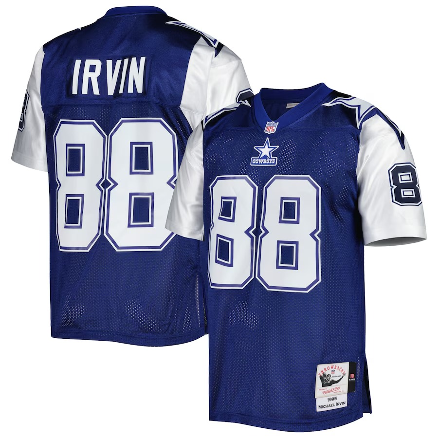 Men's Dallas Cowboys 1995 Michael Irvin Mitchell & Ness Navy Authentic Throwback Retired Player Jersey - ujerseystore