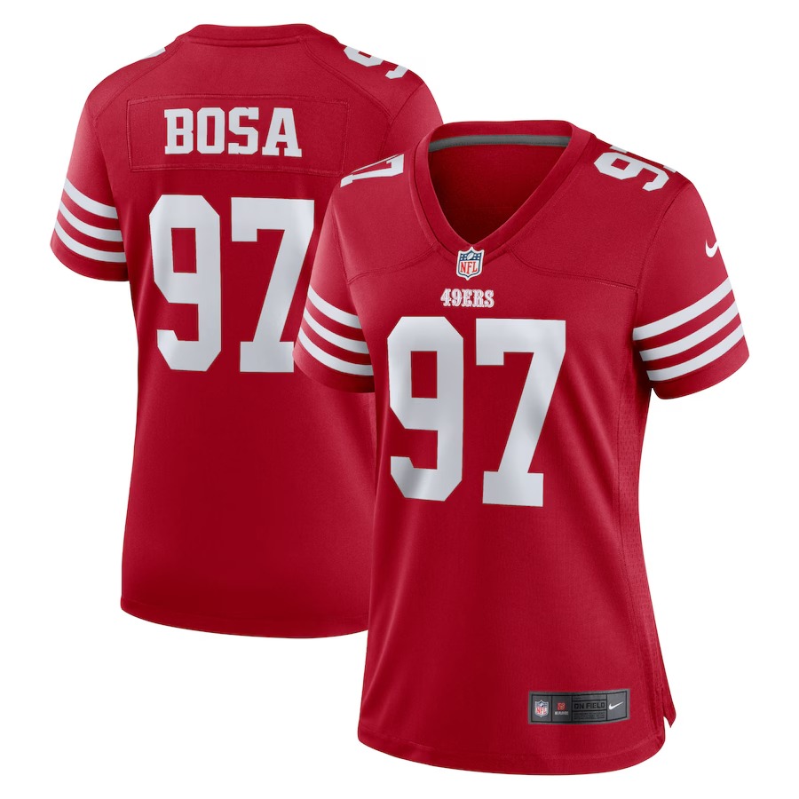 Women's San Francisco 49ers Nick Bosa Nike Scarlet Team Game Player Jersey - ujerseystore