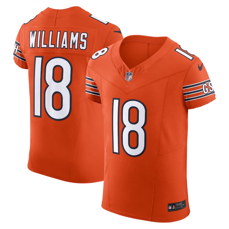 Men's Chicago Bears Caleb Williams Nike Orange Alternate Vapor F.U.S.E. Elite Jersey - ujerseystore